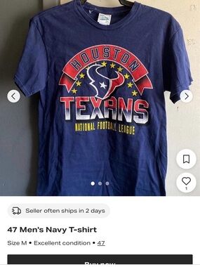 Vintage Houston Texans Navy Graphic Tee with Red and Yellow Accents